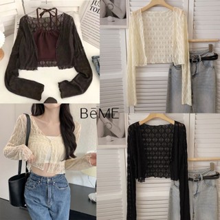 เสื้อครอปผู้หญิง 1 ชิ้น x ผู้หญิงเสื้อ เเขนยาว บางเบา ใส่คลุมด้านนอก