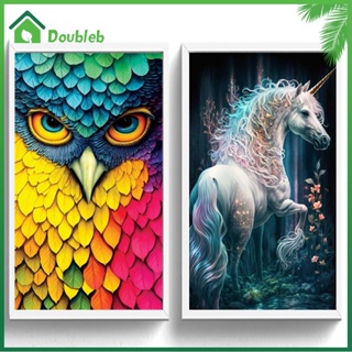 【Doub X ✮】ภาพวาดปักเพชร ทรงกลม ลายสัตว์ 5D DIY สําหรับตกแต่งบ้าน ✮