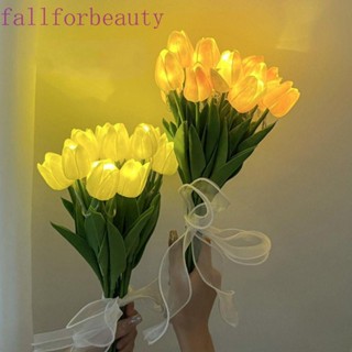 Fallforbeauty ดอกทิวลิปประดิษฐ์ เรืองแสงในที่มืด สําหรับตกแต่งบ้าน วันวาเลนไทน์