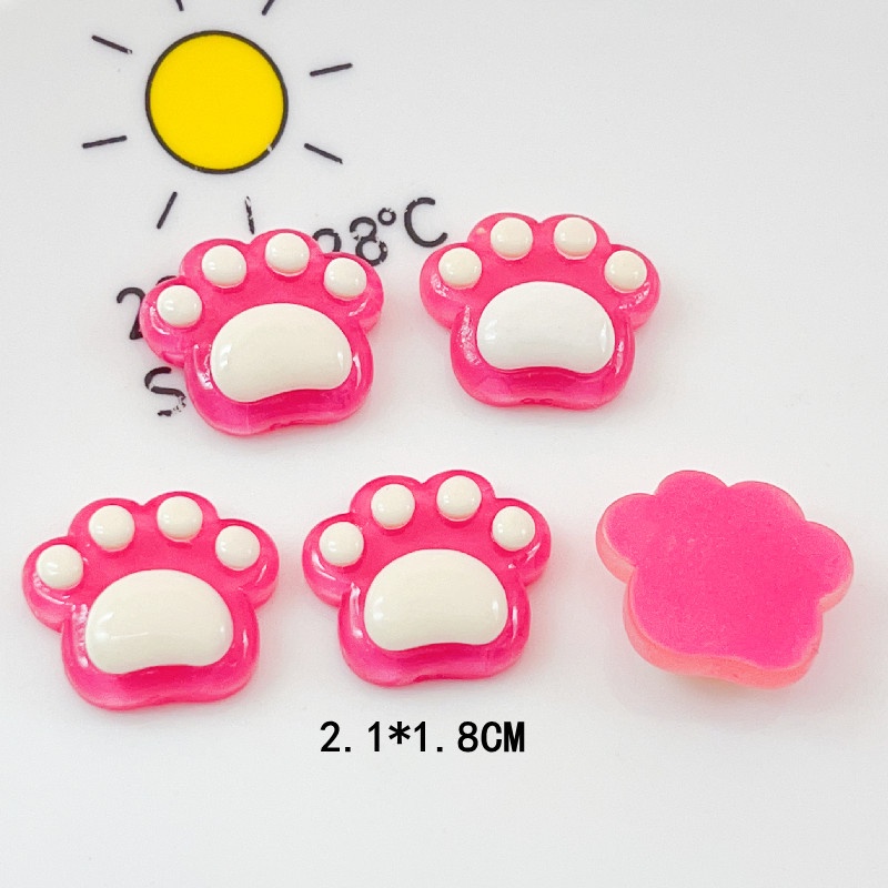 [2 #] Jibbitz Crocs กิ๊บติดผม แบบยางใส รูปอุ้งเท้าสุนัข อุ้งเท้าแมว แฮนด์เมด DIY อุปกรณ์เสริม สําหรับรองเท้า QP - รูปที่ 2