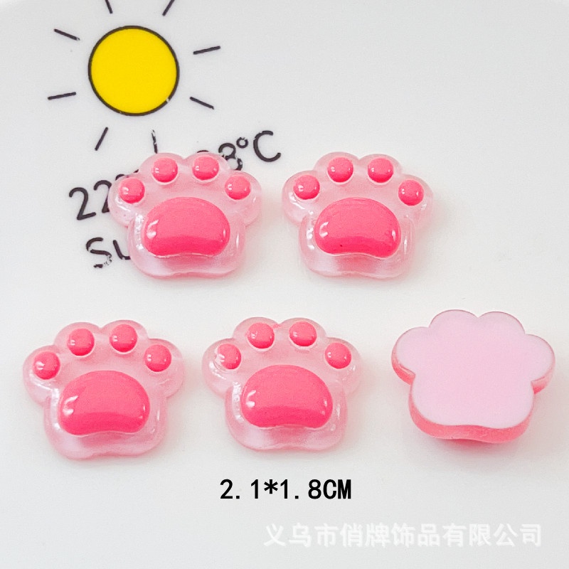 [2 #] Jibbitz Crocs กิ๊บติดผม แบบยางใส รูปอุ้งเท้าสุนัข อุ้งเท้าแมว แฮนด์เมด DIY อุปกรณ์เสริม สําหรับรองเท้า QP - รูปที่ 7