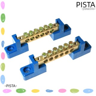 Pista บล็อกเทอร์มินัลเทอร์มินัลบาร์ ทองเหลือง 6 ตําแหน่ง สีฟ้า สําหรับเรือยอร์ช รถบรรทุก 2 ชิ้น