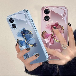 ใหม่ เคส OPPO Reno 8T 5G 8Z 7Z 5G A98 A78 5G ใหม่ เคสโทรศัพท์มือถือแบบแก้ว กันรอยกล้อง ลายหมี สําหรับ