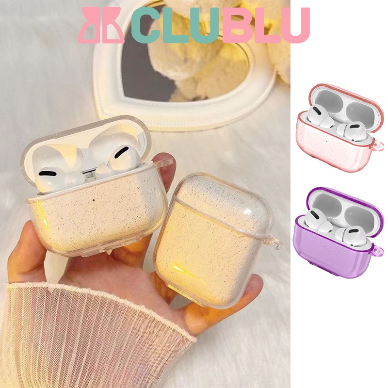 <CLUBLU> เคสหูฟังกลิตเตอร์ใส สําหรับ air pods