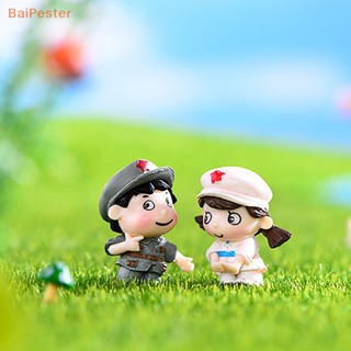 [BaiPester] ฟิกเกอร์ทหารน่ารัก พลาสติก DIY สําหรับตกแต่งบ้านตุ๊กตา 1 คู่