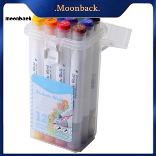 &lt;moonback&gt; ปากกามาร์กเกอร์ไฮไลท์ แบบสองหัว 12 24 36 48 60 สี แบบพกพา สําหรับโรงเรียน สํานักงาน