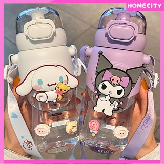 [Ready] [พร้อม] Sanrio ขวดน้ำ Kawaii ความงามสูง Cinnamoroll Kuromi Melody ความจุขนาดใหญ่ตีกลับปกทนทานคู่เปิดฟางถ้วยน้ำสำหรับของขวัญ