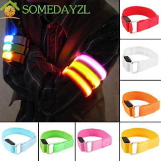 Somedayzl สายรัดแขน LED ขี่จักรยาน วิ่ง สายรัดแขน ขา เข็มขัดนิรภัย สะท้อนแสง ปลอกแขน LED