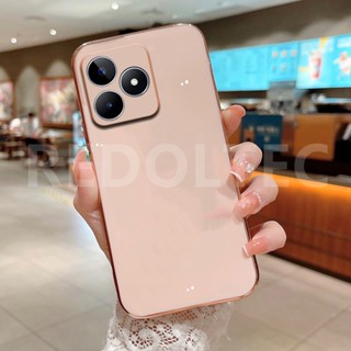 เคส Realme C53 การป้องกันเลนส์รูปแบบใหม่ 6D ชุบซิลิโคนเคสโทรศัพท์แบบนิ่ม