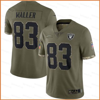 Fb 2022 เสื้อยืดลําลอง แขนสั้น พิมพ์ลาย NFL Las Vegas Raiders Jersey Waller Salute To Service พลัสไซซ์