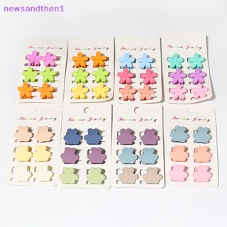 Newsandthen1 6 ชิ้น / เซต กิ๊บดอกไม้ สําหรับเด็ก ไม่เป็นอันตรายต่อผมหน้าม้า กิ๊บหัก เครื่องประดับผมเด็ก เครื่องมือจัดแต่งทรงผมที่ดี