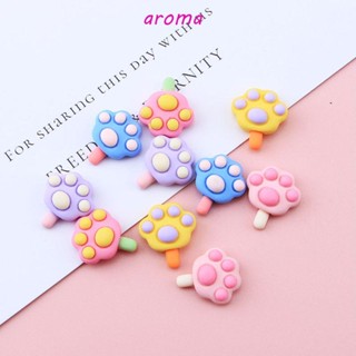 Aroma กรงเล็บแมว ไอศกรีมน่ารัก สีแคนดี้ เรซิ่น ตกแต่งโทรศัพท์ อุปกรณ์งานฝีมือ DIY อุปกรณ์ทําเล็บ