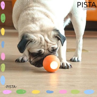 Pista ลูกบอลยางธรรมชาติ PE สีฟ้า ส้ม แบบชาร์จไฟได้ ของเล่นสําหรับสัตว์เลี้ยง สุนัข ขนาดกลาง ใหญ่