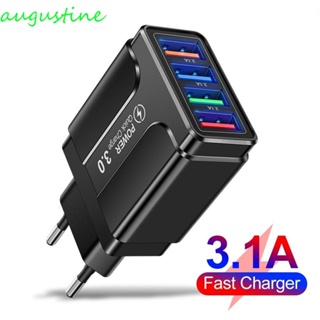 Augustine หัวชาร์จโทรศัพท์มือถือ แท็บเล็ต 4USB 3.1A ปลั๊ก EU US UK