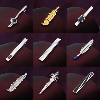 คลิปหนีบเนคไท สีทอง สีเงิน แบบเป็นทางการ สไตล์เกาหลี เรียบง่…