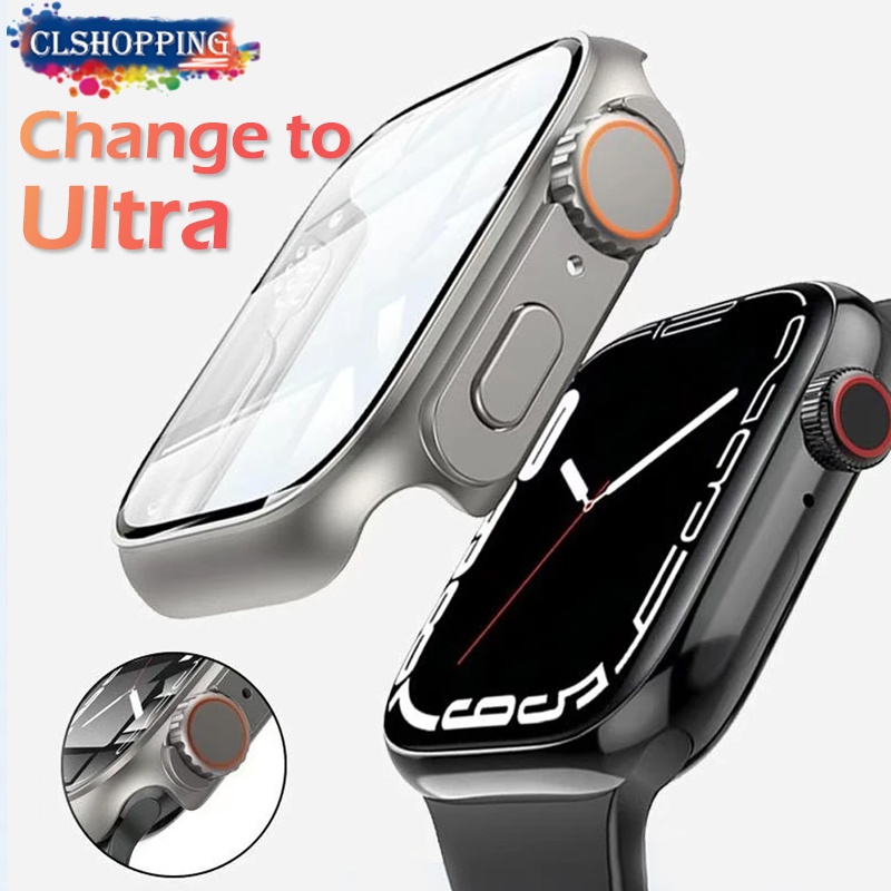ฟิล์มกันรอยหน้าจอ สําหรับ Apple watch Case series 8 7 6 5 SE อัพเกรดเป็น Apple watch Ultra 49 มม. PC