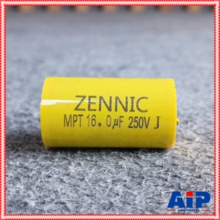 1ตัว ZENNIC C16/250V MPT สีเหลือง ซีเสียงกลาง คาปาซิเตอร์ 16UF250V เอไอ-ไพศาล