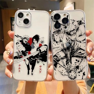 เคสโทรศัพท์มือถือ แบบใส ลายการ์ตูนนารูโตะ Uzumaki Sasuke Uchiha Ninjas สําหรับ Apple iPhone 11 12 13 14 Plus Pro Max Mini 6 6S 7 8 Plus SE2020 SE2022 X XR XS Max