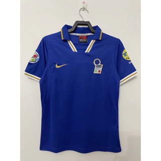 เสื้อกีฬาแขนสั้น ลายทีมชาติฟุตบอล Jersey 96 Italy At Home สไตล์เรโทร