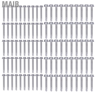 Maib 100 Pcs Self Tapping Screws Stainless Steel Hex Drilling Screw 4.2x32mm 4.8x32mm for Furniture