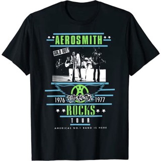 Aerosmith เสื้อยืดแขนสั้น ผ้าฝ้าย 100% พิมพ์ลายร็อคทัวร์ แฟชั่น สําหรับผู้ใหญ่ ผู้ชาย ผู้หญิง