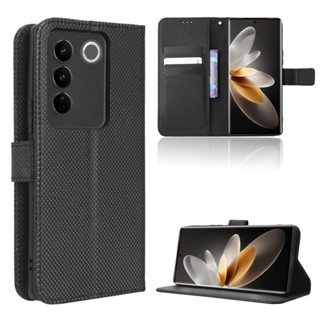 VIVO V27 Pro เคส เคสฝาพับ PU Leather Wallet Case Stand Holder Flip VIVO V27 5G เคส