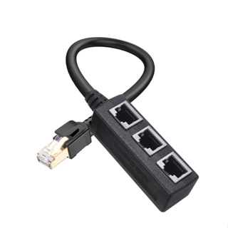 Rj45 อะแดปเตอร์แยกสายเคเบิลเครือข่ายอีเธอร์เน็ต ตัวผู้ เป็นตัวเมีย Cat5 Cat5e