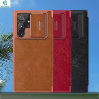 NILLKIN ใหม่ เคสโทรศัพท์หนัง ฝาพับ พร้อมช่องใส่บัตร สําหรับ Samsung Galaxy S23 Ultra S22 S22+