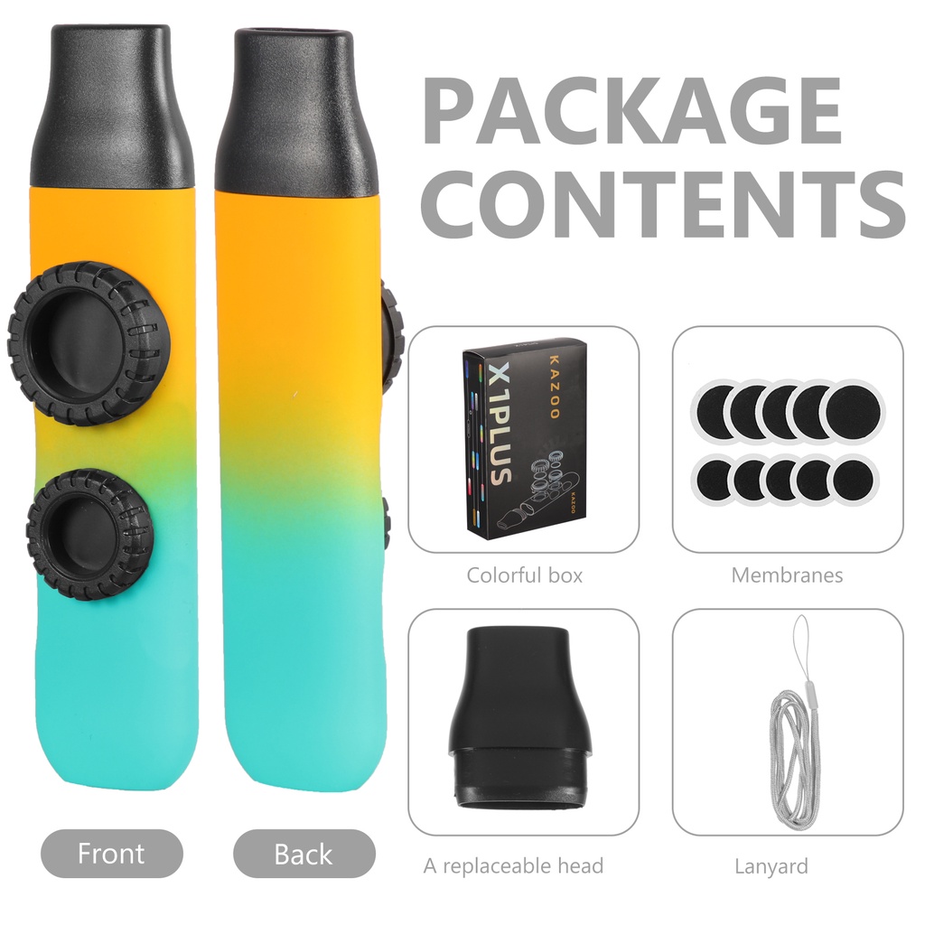 Instrumentos Musicales Para Adultos ไฟฟ้า Kazoo Gitarre Double Hole โลหะเด็กขลุ่ย Aldult ในครัวเรือน