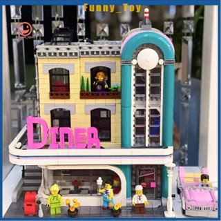 บล็อกตัวต่อเลโก้ Downtown Diner City Modular Buildings Street View Series 19001 MOC ของเล่นสําหรับเด็ก ผู้ใหญ่ ของขวัญ