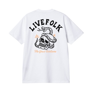 เสื้อยืดผ้าฝ้ายพิมพ์ลายLivefolk - Ruthless White T-Shirt