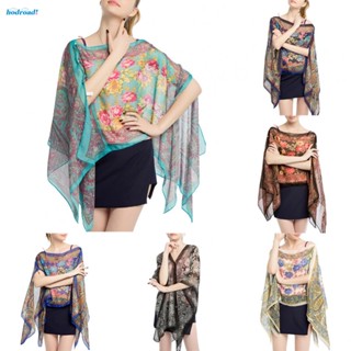 【HODRD】Women Beach Cover Up Beachwear Bikini Dress Fashion Printed Shawl Summer【Fashion】