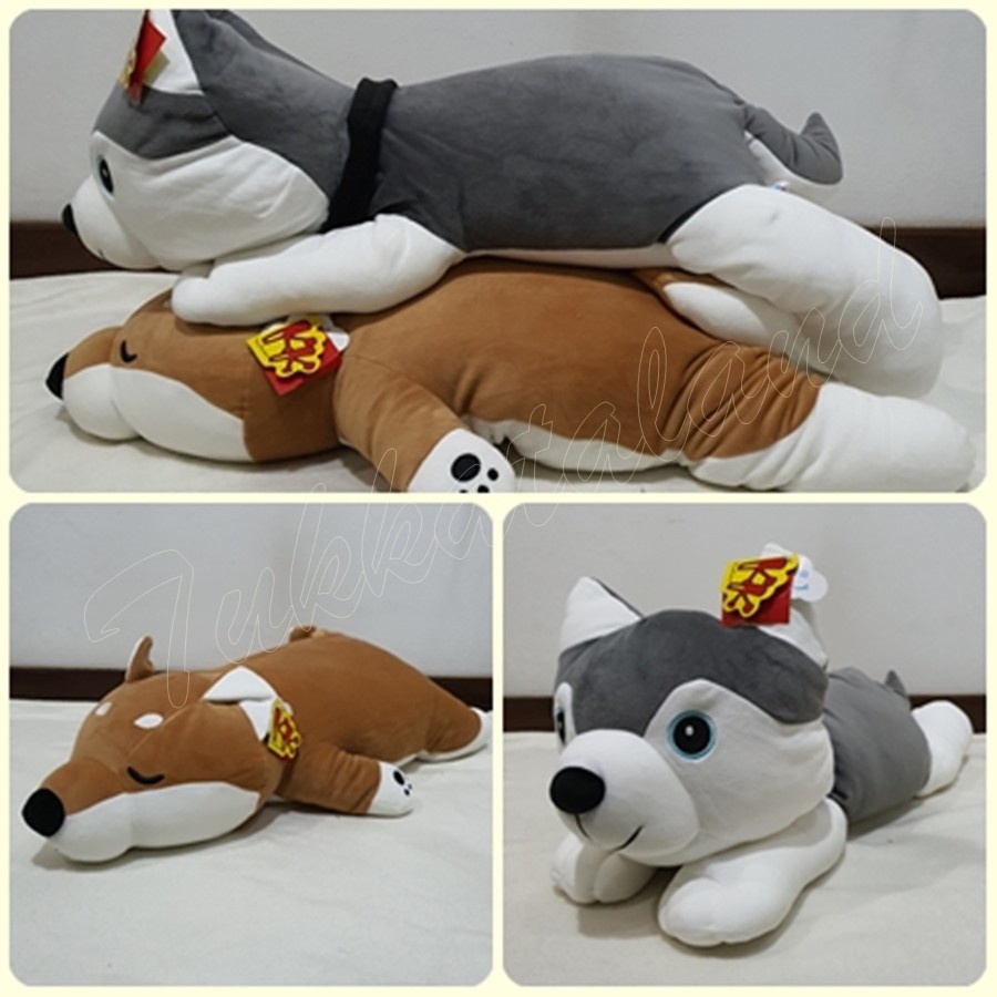 ลดต่ำกว่าทุน ตุ๊กตาหมาไซบีเรียน ฮัสกี้  / หมา ชิบะ  ตัวใหญ่ L80 cm ใยไมโคร ผ้านาโน Splendex ตุ๊กตานุ