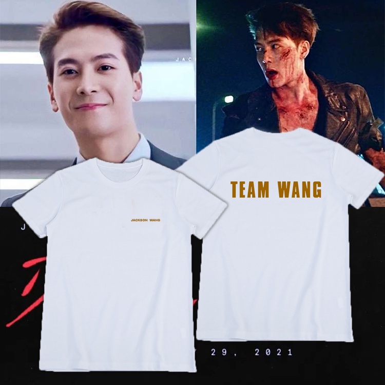 QMเสื้อยืดสีดำอินเทรนด์dJ8i    29     เวอ  พร้อมส่ง เสื้อยืดทีมหวัง Team wang JACKSON WANG GOT7 เสื้