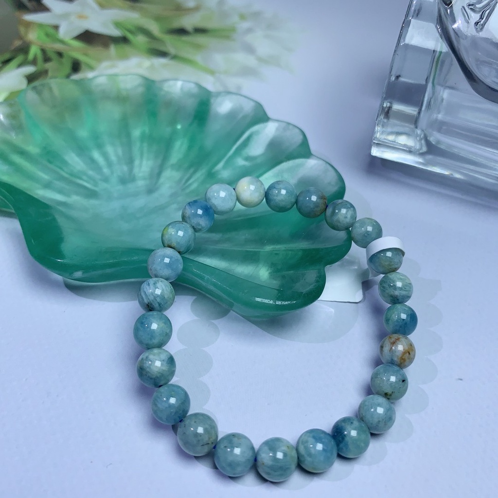 Aquamarine คริสตัลธรรมชาติ สีฟ้า สีเขียว สองสี พร้อมใบรับรอง สไตล์พระ แฟชั่น เข้ากับทุกการแต่งกาย