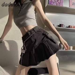 DaDulove💕 New Korean Version of INS WOMENS Denim Skirt High Waist Small Crowd A- line Skirt Large Size Bag Hip Skirt