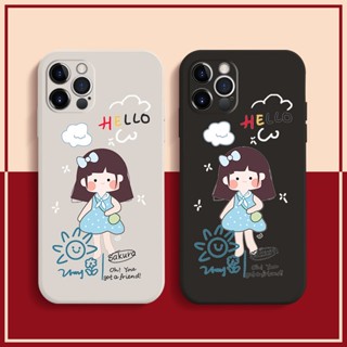 เคสโทรศัพท์มือถือ แบบนิ่ม ลายการ์ตูนผู้หญิง สําหรับ Apple Iphone 13promax 14 13 12 14max x xs 11