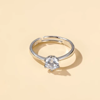 A HELLO GIRL S925 แหวนหมั้นแต่งงาน ประดับเพชร หกเหลี่ยม สไตล์คลาสสิก ของขวัญ สําหรับผู้หญิง