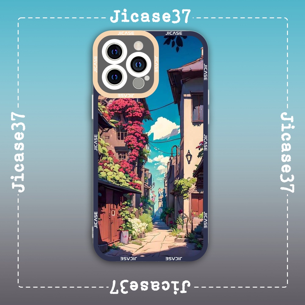 Jicase Japanese City Anime Manga Square Edge เคส iphone