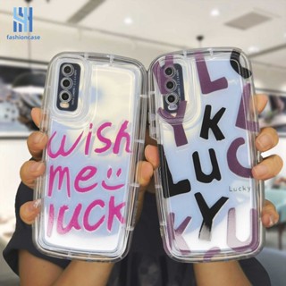 เคสโทรศัพท์ซิลิโคน TPU ใส ป้องกันเลนส์กล้อง ลายหน้ายิ้มนําโชค สําหรับ VIVO Y22 Y22S Y35 Y02 Y30 Y12S Y12 Y20 Y15S Y15C Y91C Y21 2021 Y21A Y21T Y16 Y21S