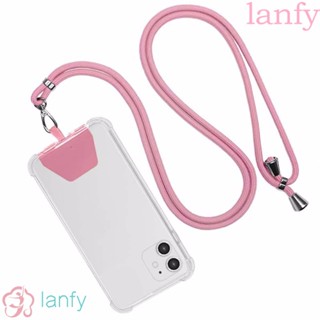 Lanfy สายคล้องโทรศัพท์พวงกุญแจไนล่อนติดตั้งง่ายสีใส