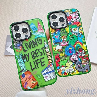 เคสโทรศัพท์มือถือ TPU นิ่ม กันรอยขีดข่วน กันกระแทก ลายมอนสเตอร์ สีเขียว แวววาว สําหรับ iPhone 11 14 Pro Max 13 12Pro