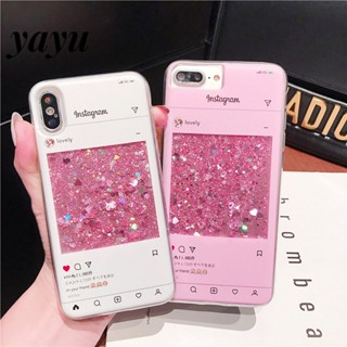 yayu ins เคสมือถือทรายดูดกลิตเตอร์ นิ่มเคสด้านหลัง Iphone 14 13 12 11 Pro Max 7 8 Plus X XR XSMAX SE 2020 ZDL0153