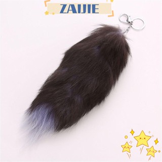 ZAIJIE Trinket Bag Pendant Ornament Fox Tail Keychain Tassel Key Ring Accessories Gift Car Key Chain Fashion Tail Fox Fur/Multicolor