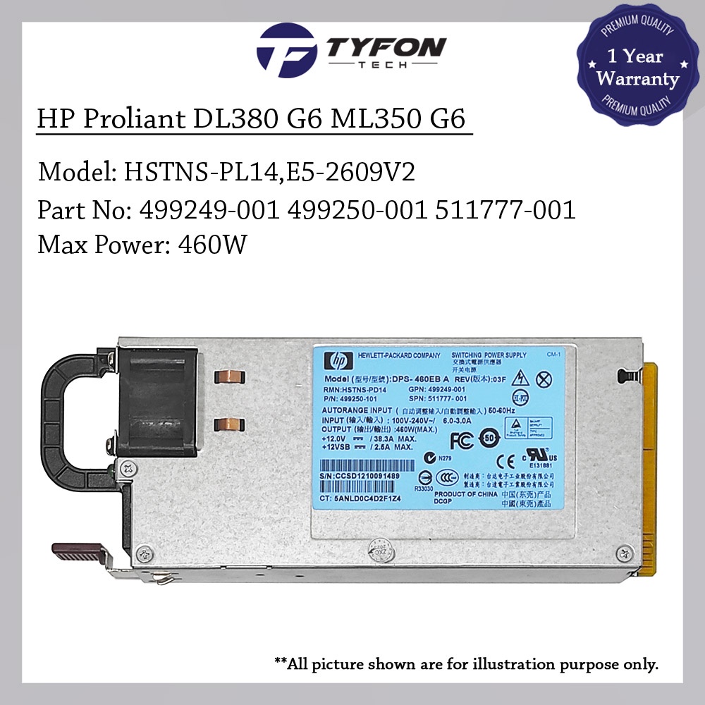 HP Proliant DL360 G6 G7 DL380 DL388 G8 แหล่งจ่ายไฟ PSU 460W DPS-460EB A DPS-460MB A 499250-101 64395