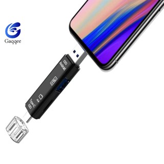 Gaqqee อะแดปเตอร์การ์ดรีดเดอร์ OTG USB 3.0 5in1 อเนกประสงค์ Micro USB Type-C TF