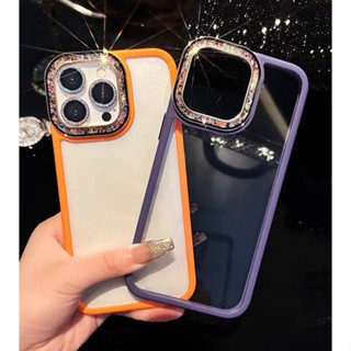 Lens Colorful glass bead เคส iPhone 13 Pro Max เคสแข็ง iPhone 12 Pro Max เคสไอโฟน 14 Pro Max Phone Cover Clear case