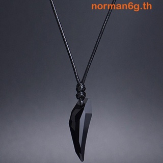 Anorman สร้อยคอ จี้คริสตัลไพลิน ออสเตรีย ชุบ 18K สีดํา คุณภาพสูง 1 ชิ้น