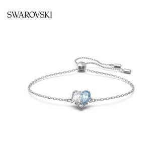 [สินค้าใหม่] Swarovski Gema 520 สติกเกอร์สร้อยข้อมือ รูปหัวใจ สีฟ้า สองสี ของขวัญวันเกิด