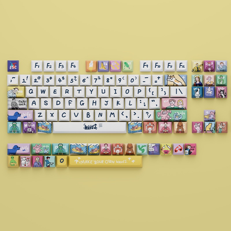 Spray Keyaps XDA Profile PBT DYE-SUB Keycap for Mechanical Keyboards Gaming MX Custom Key Cap สเปรย์ Keyaps โปรไฟล์ XDA PBT DYE-SUB แป้นพิมพ์เครื่องกล Keycap เกม MX Keycap ที่กำหนดเอง